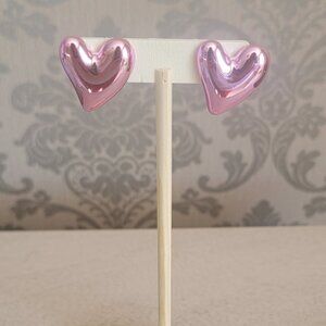 Light Pink Heart Stud Earrings